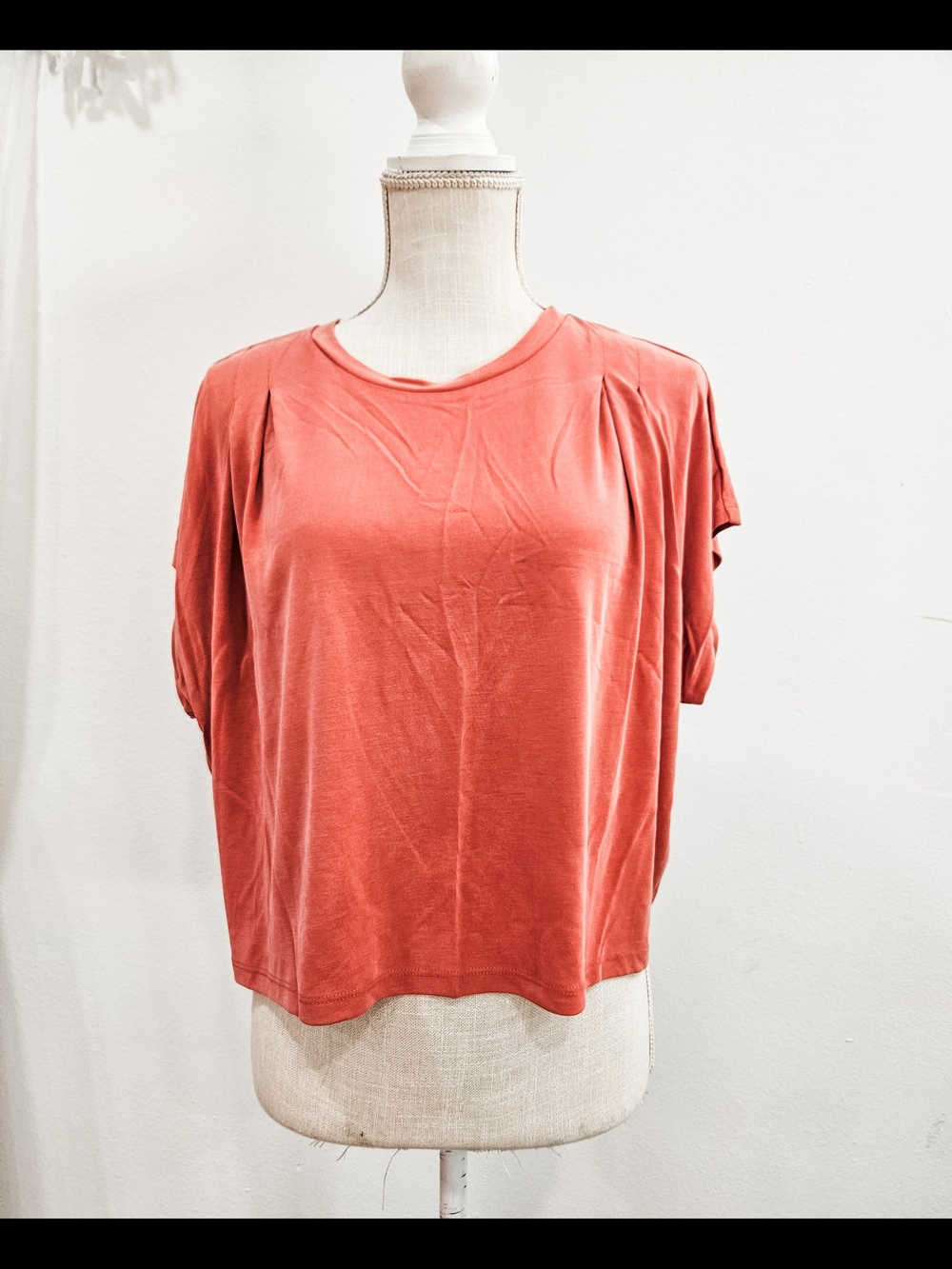 Women's Washed Dusty Pink Short Sleeve Top Size Large